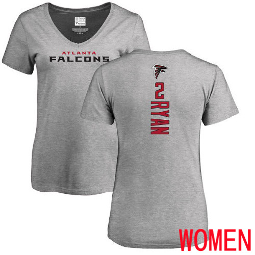 Atlanta Falcons Ash Women Matt Ryan Backer NFL Football #2 T Shirt->nfl t-shirts->Sports Accessory